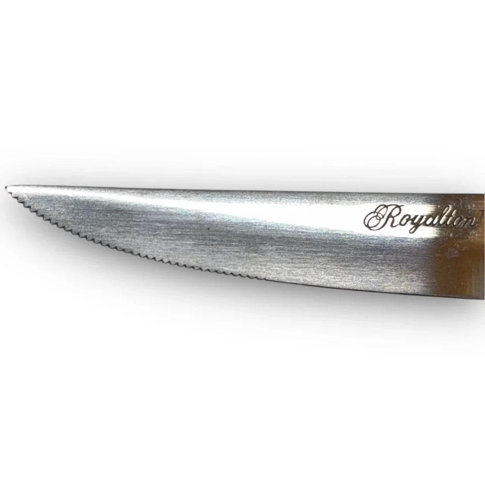 Royalton Steak Knife Stainless Steel Serrated Blade Wood Handle Japan 8.25 inch